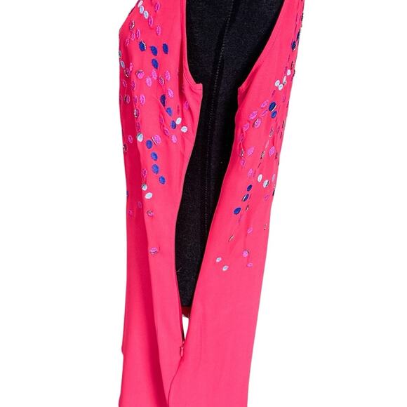 2/$25 Badgley Mischka Pink Embellished Shift Dress Girly Embroidered Size 6 - Picture 8 of 11